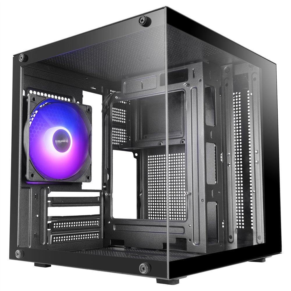mars gaming mc-cube carcasa de ordenador mini tower negro
