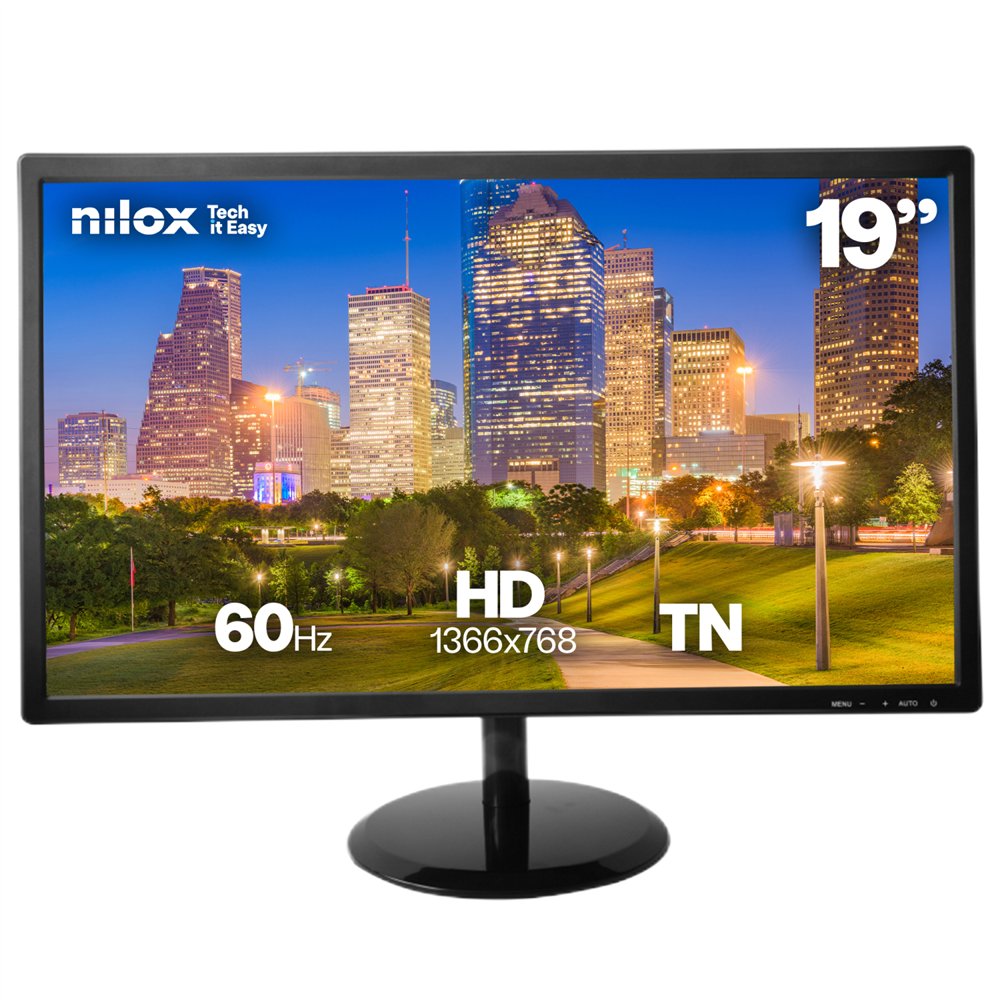 nilox pantalla para pc 48,3 cm (19") 1366 x 768 pixeles hd lcd negro