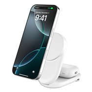 belkin qi2 fitness tracker, auriculares, smartphone, reloj inteligente blanco usb cargador inalámbrico carga rápida interior