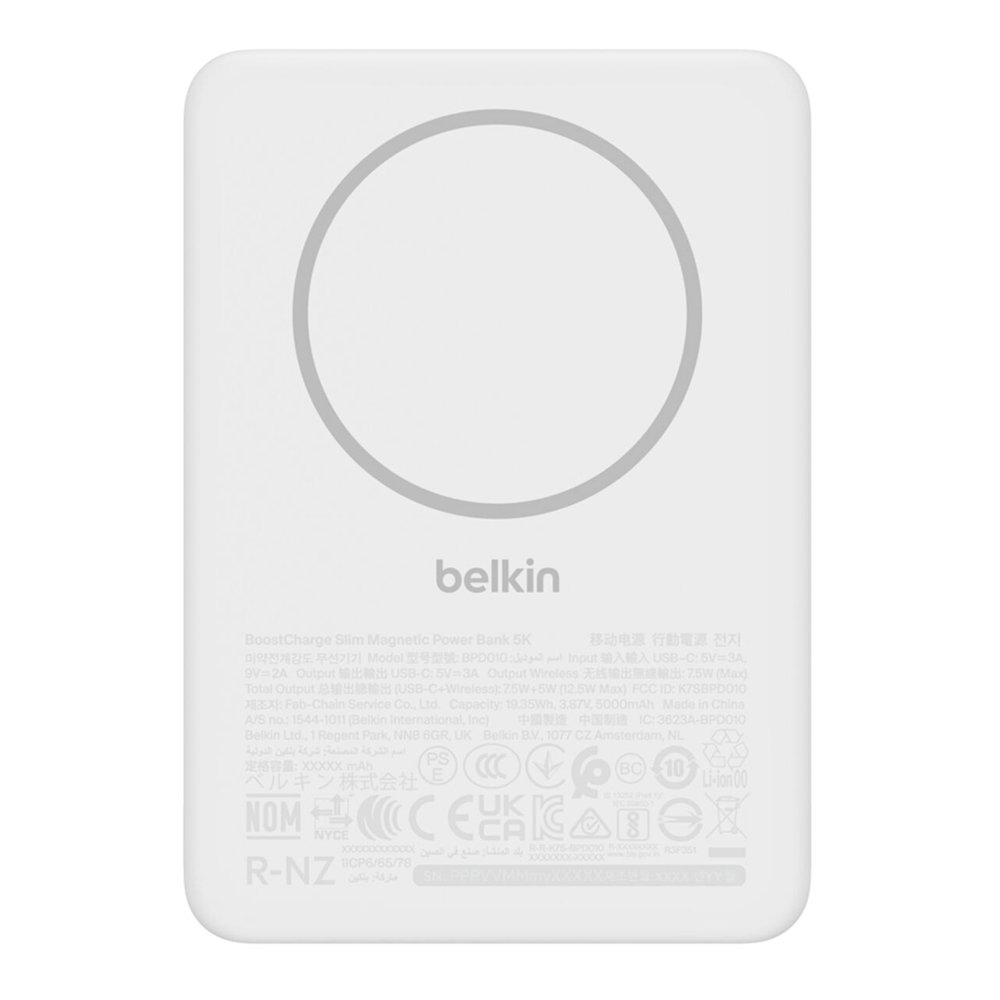 belkin bpd010hqwh 5000 mah cargador inalámbrico blanco