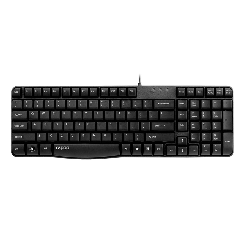 rapoo n2400 teclado usb portugués negro