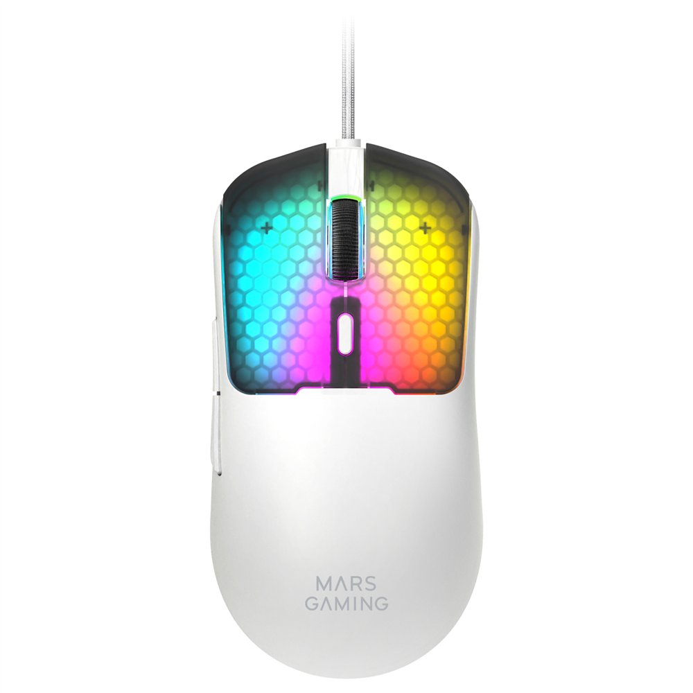 mars gaming mmviperw ratón juego mano derecha usb type-a + usb type-c óptico 12800 dpi