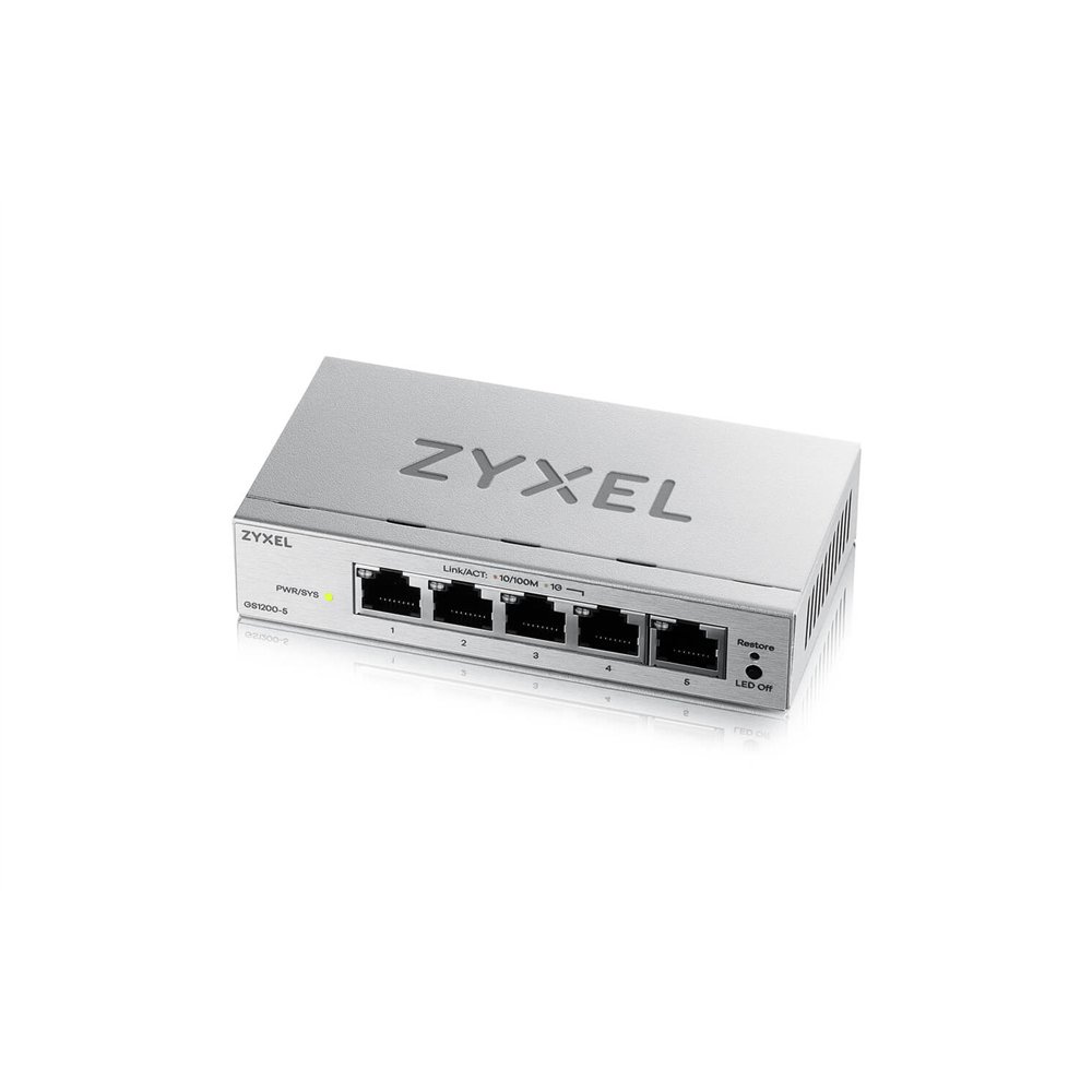 zyxel gs1200-5v3 gestionado l2 gigabit ethernet (10/100/1000) escritorio gris