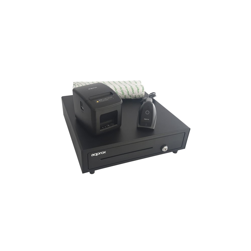 approx pos apppospack4180lan-2d pack cajón impresora escaner y papel
