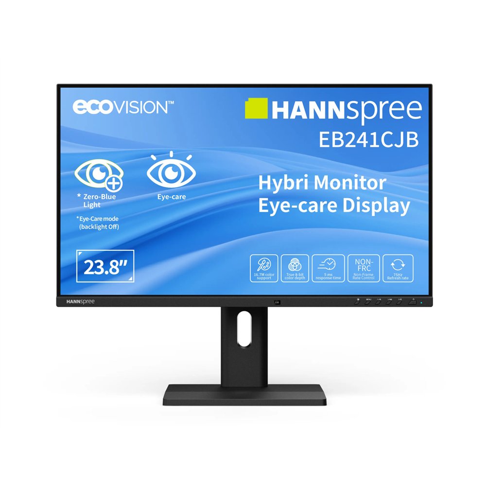 hannspree hybri monitor eb241cjb pantalla para pc 60,5 cm (23.8") 1920 x 1080 pixeles full hd lcd negro