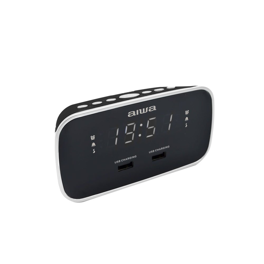 aiwa cru-19bk despertador reloj despertador digital negro