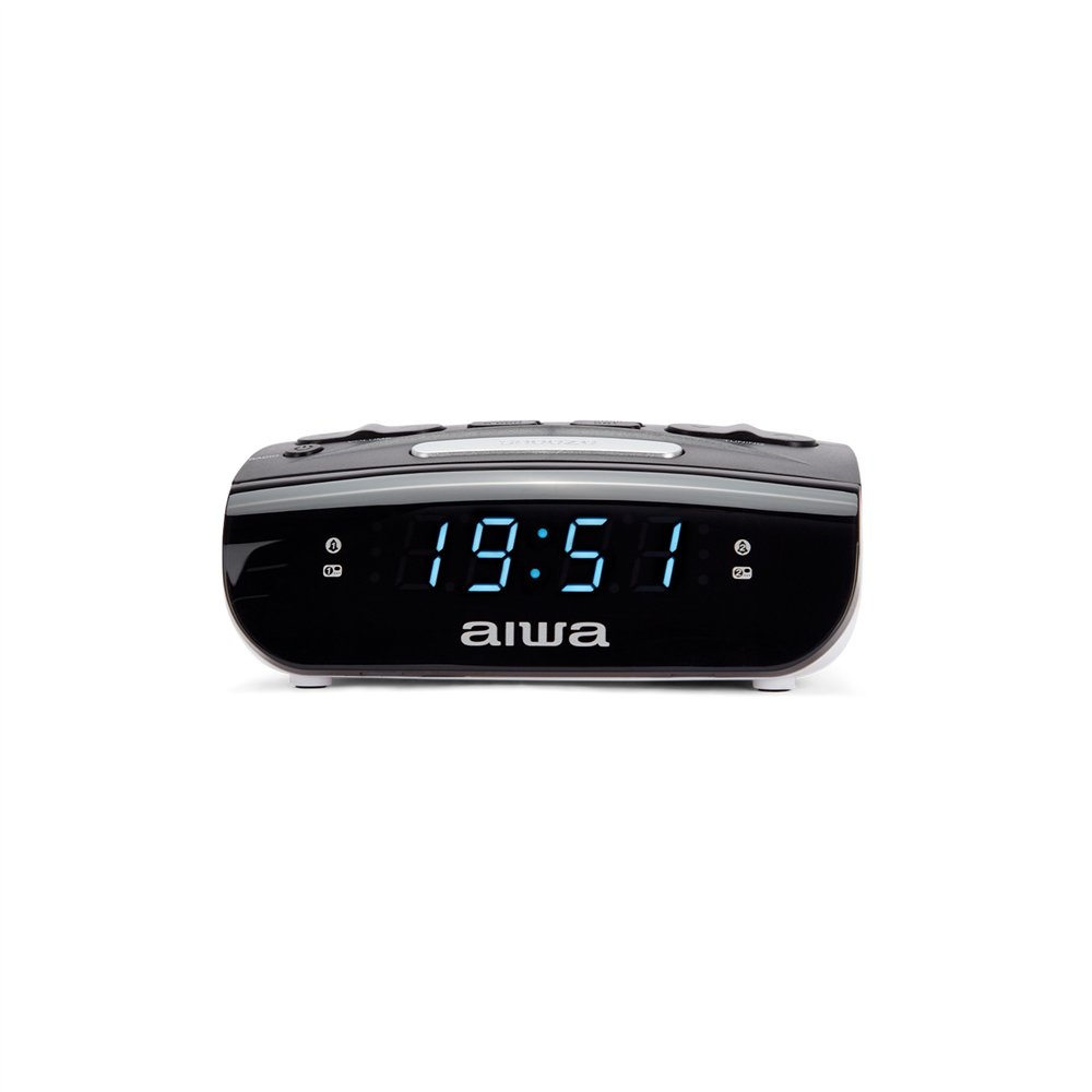 aiwa cr-15 despertador reloj despertador digital negro, blanco