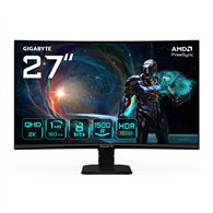 gigabyte gs27qca 27" monitor curvo para gaming qhd - 2560 x 1440, 180hz, 1ms, 250 cd/m², freesync, hdr ready, hdmi 2.0, displayp