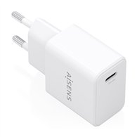 aisens cargador gan usb-c pd3.0 1xusb-c 20w, blanco
