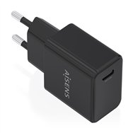 aisens cargador gan usb-c pd3.0 1xusb-c 20w, negro