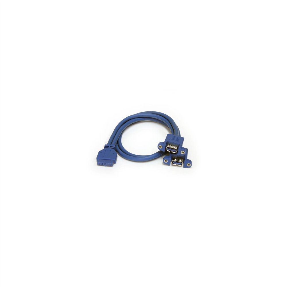 startech.com cable extensor 50cm 2 puertos usb 3.0 para montaje en panel conexión a placa base - azul