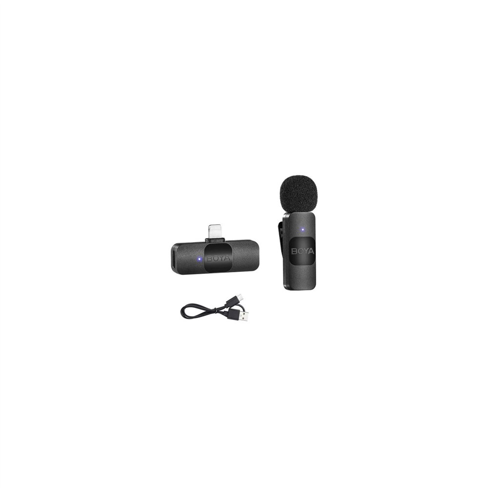 boya by-v1 sistema micrófono inalámbrico de solapa lavalier conector lightning ios
