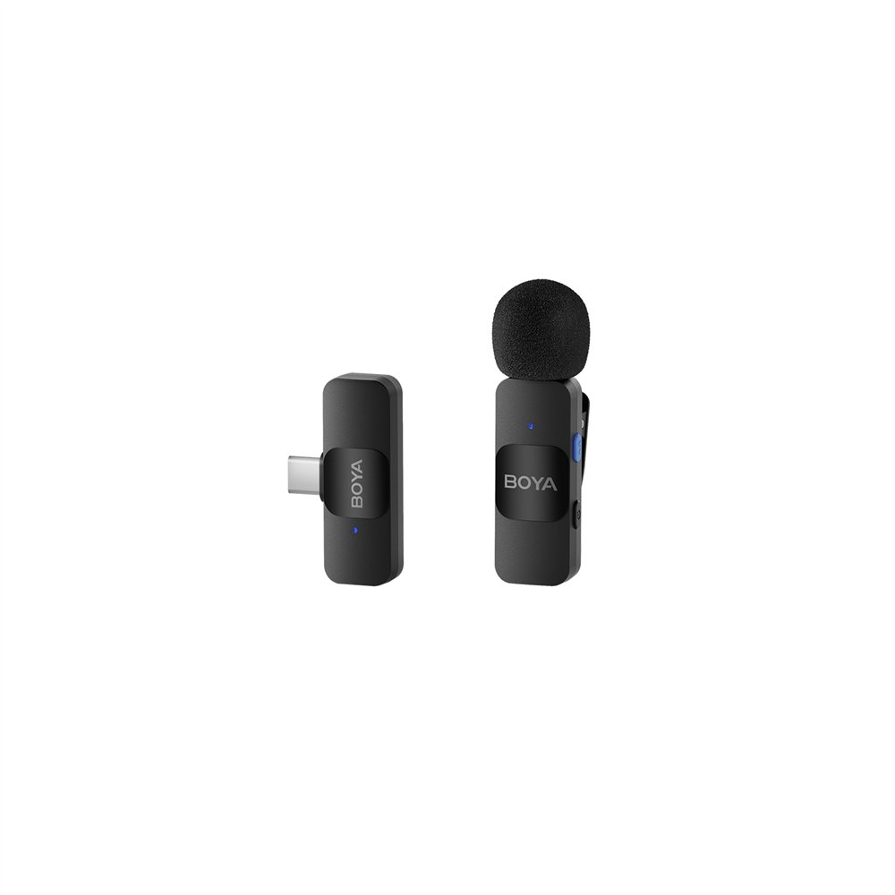 boya by-v10 micrófono de solapa inalámbrico android usb-c negro