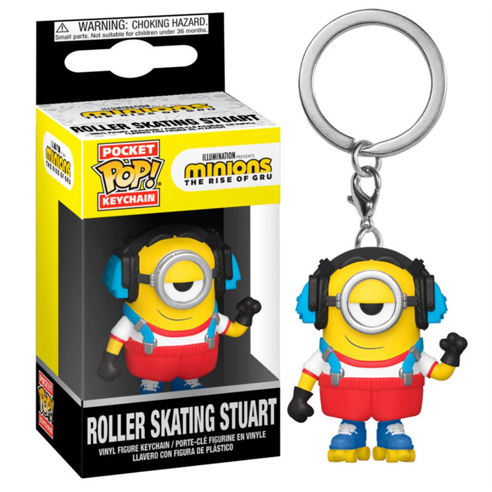 llavero pocket pop minions 2 roller skating stuart