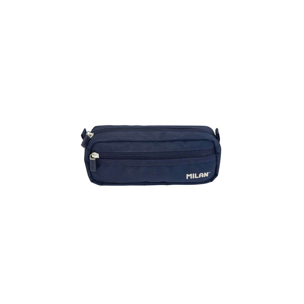 milan serie 1918 estuche portatodo rectangular 2 compartimentos - tejido resistente a las roturas y rasgaduras - medidas 21x8,5x