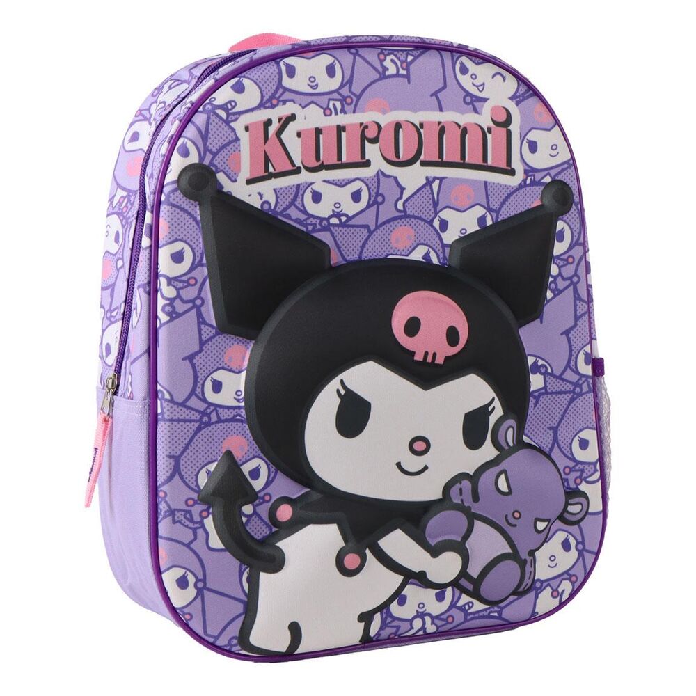 mochila 3d kuromi hello kitty 30cm