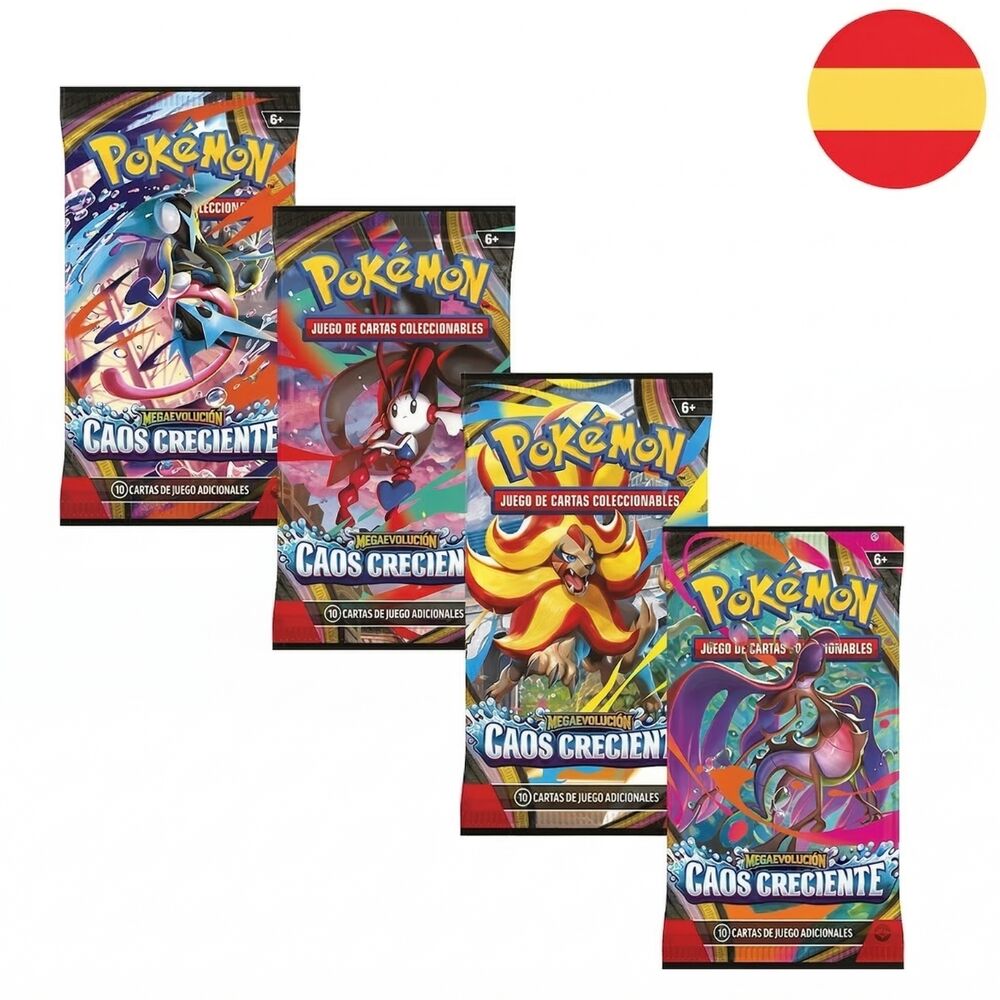 sobre cartas caos creciente megaevolucion pokemon español
