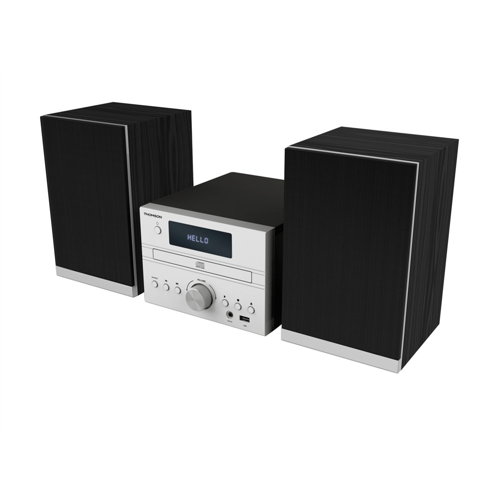 thomson mic122bt sistema de audio para el hogar microcadena de música para uso doméstico 50 w negro, plata