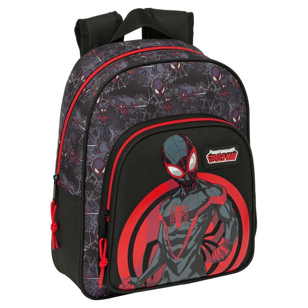 mochila miles morales spiderman marvel 33cm adaptable