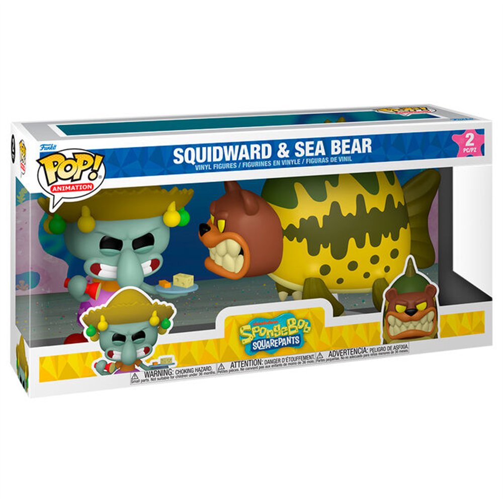 blister 2 figuras pop bob esponja squarepants squidward & sea bear