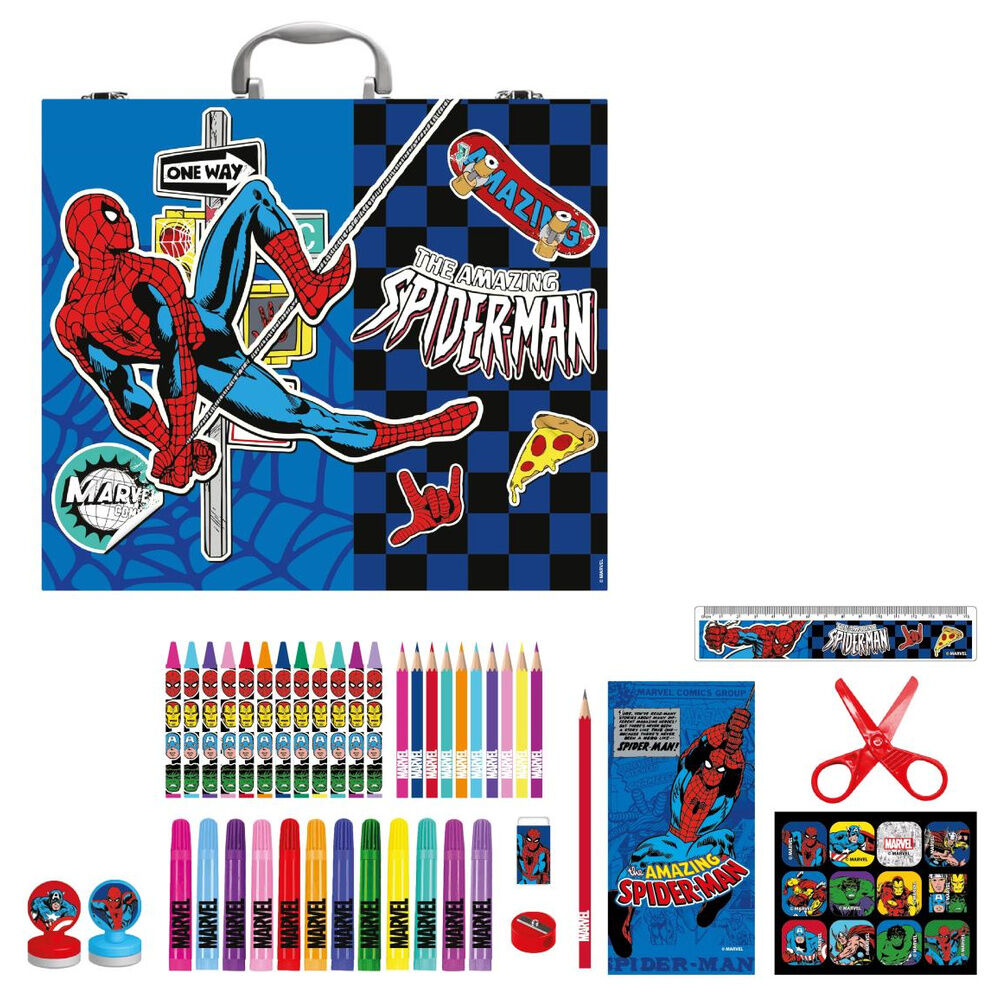 maletin papeleria coloreable spiderman marvel