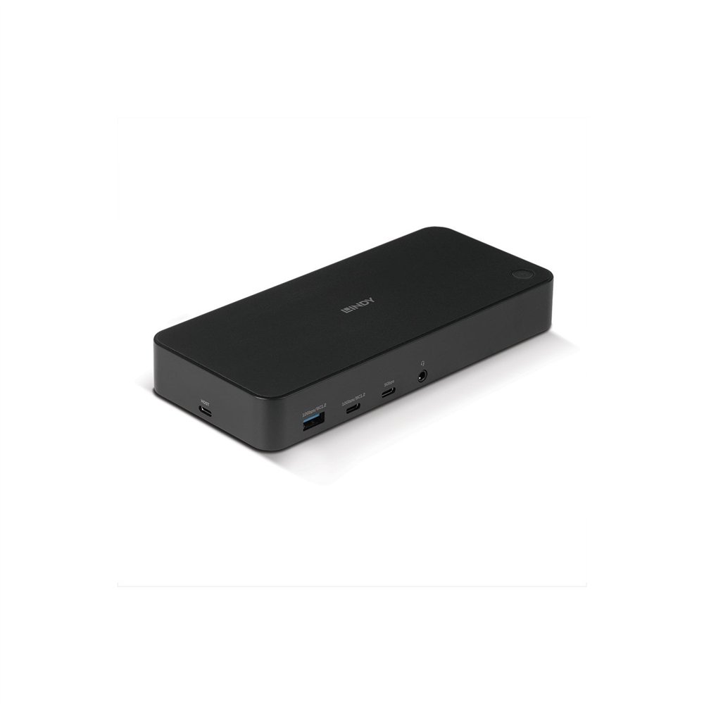 lindy 43366 base para portátil y replicador de puertos acoplamiento usb 3.2 gen 2 (3.1 gen 2) type-c negro
