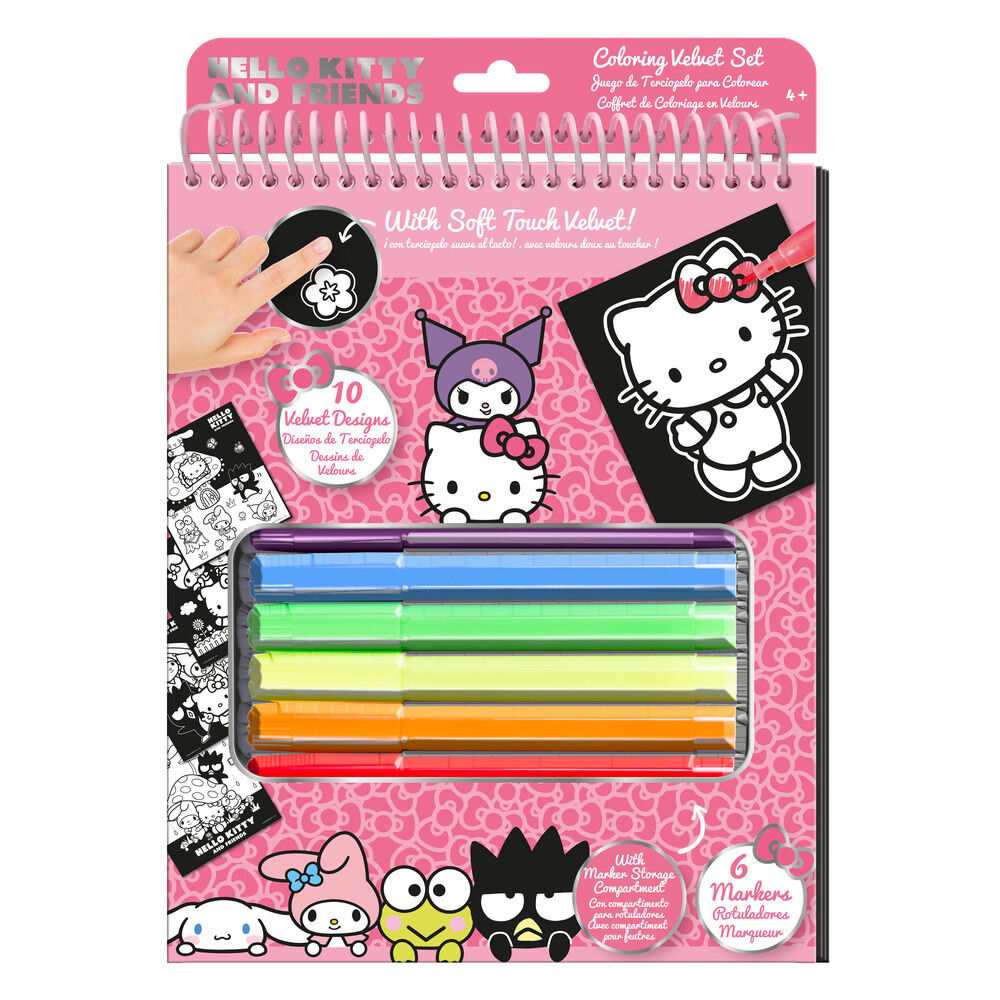 libreta + rotuladores hello kitty and friends