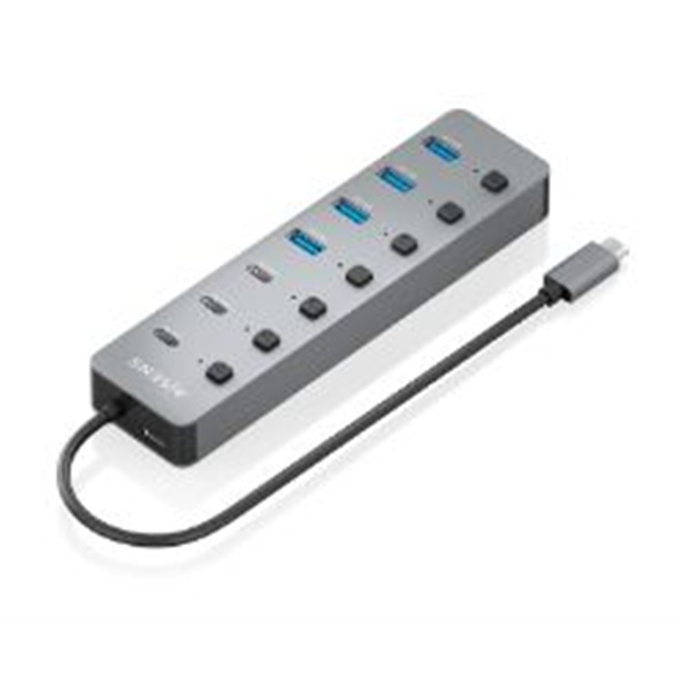 hub aisens usb-c a 4usb-a 3usb-c 1usb pd(asuc-8p044-gr)