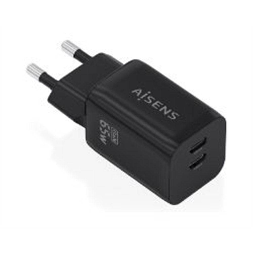 cargador pared aisens 2usb-c 65w negro (a110-1030)