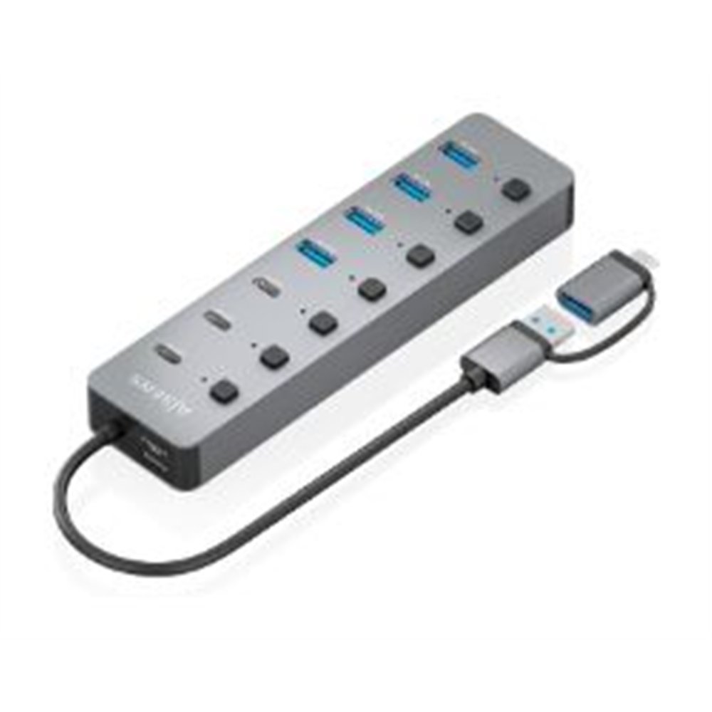 hub aisens usb3.1/usb-c a  4usb-c 4usb-a(asuc-8p043-gr)