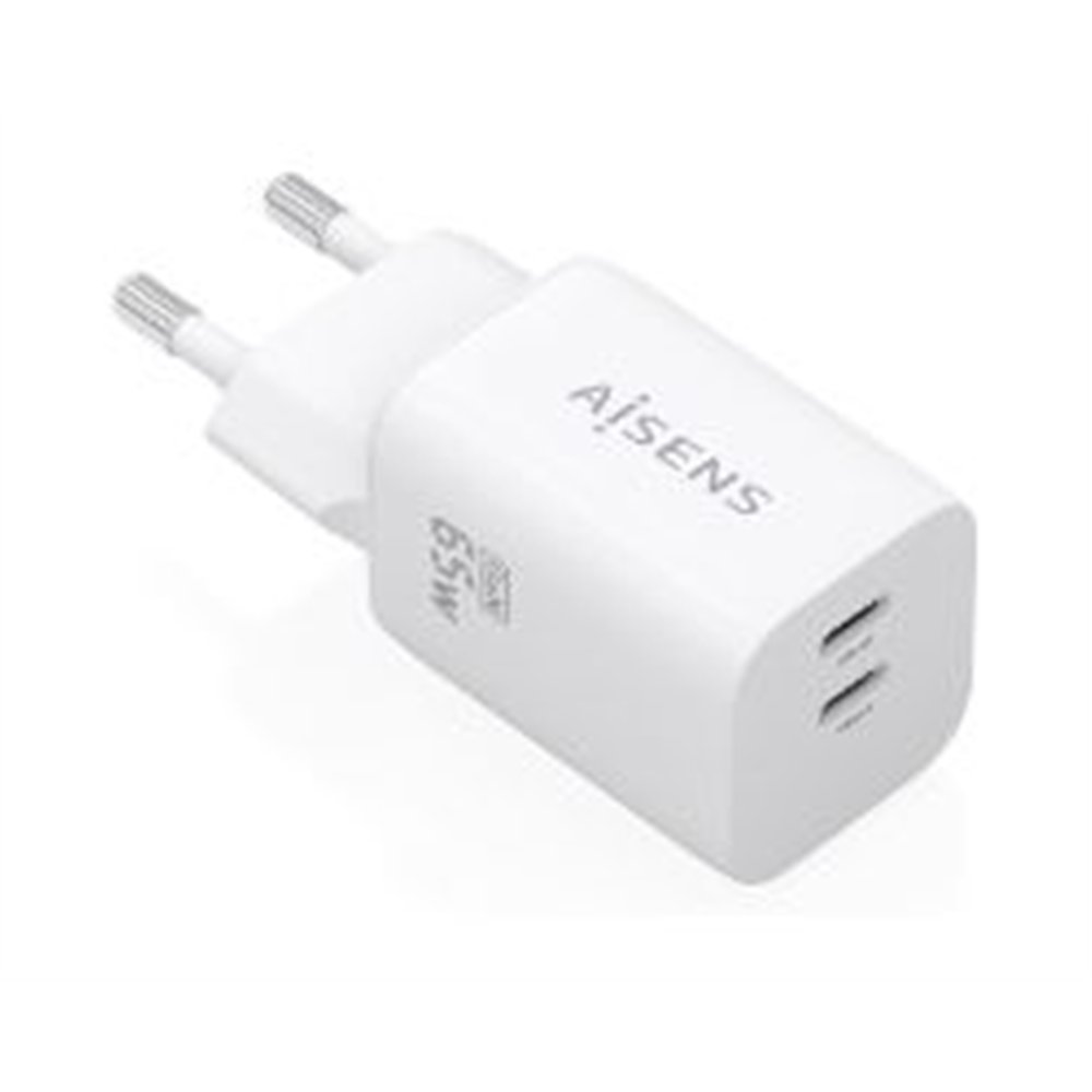 cargador de pared aisens 2usb-c 65w blanco (a110-1029)