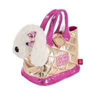 bolso mano + peluche dorado perro didi 28cm