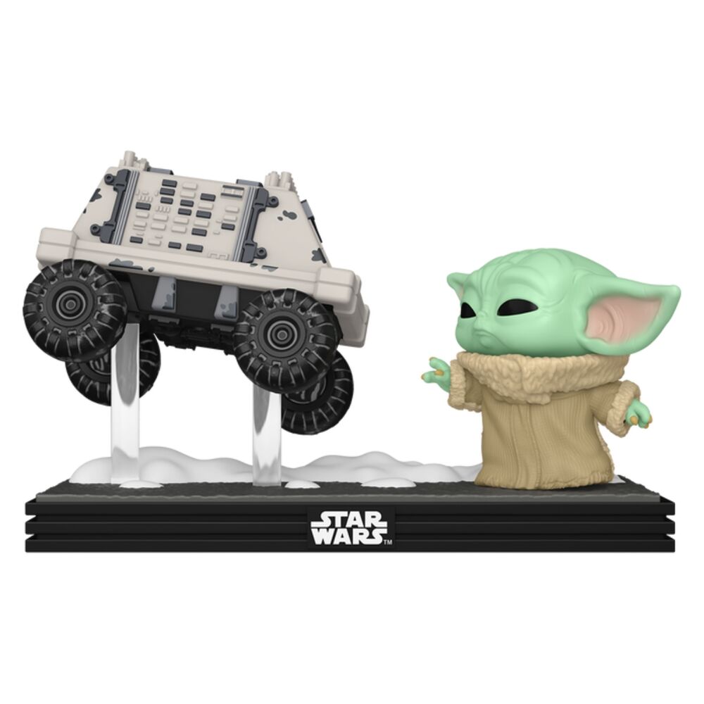 figura pop moments star wars: the mandalorian & grogu - grogu with polar mouse droid