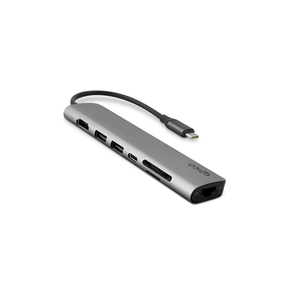 epico 9915112100071 hub de interfaz usb tipo c 5000 mbit/s gris