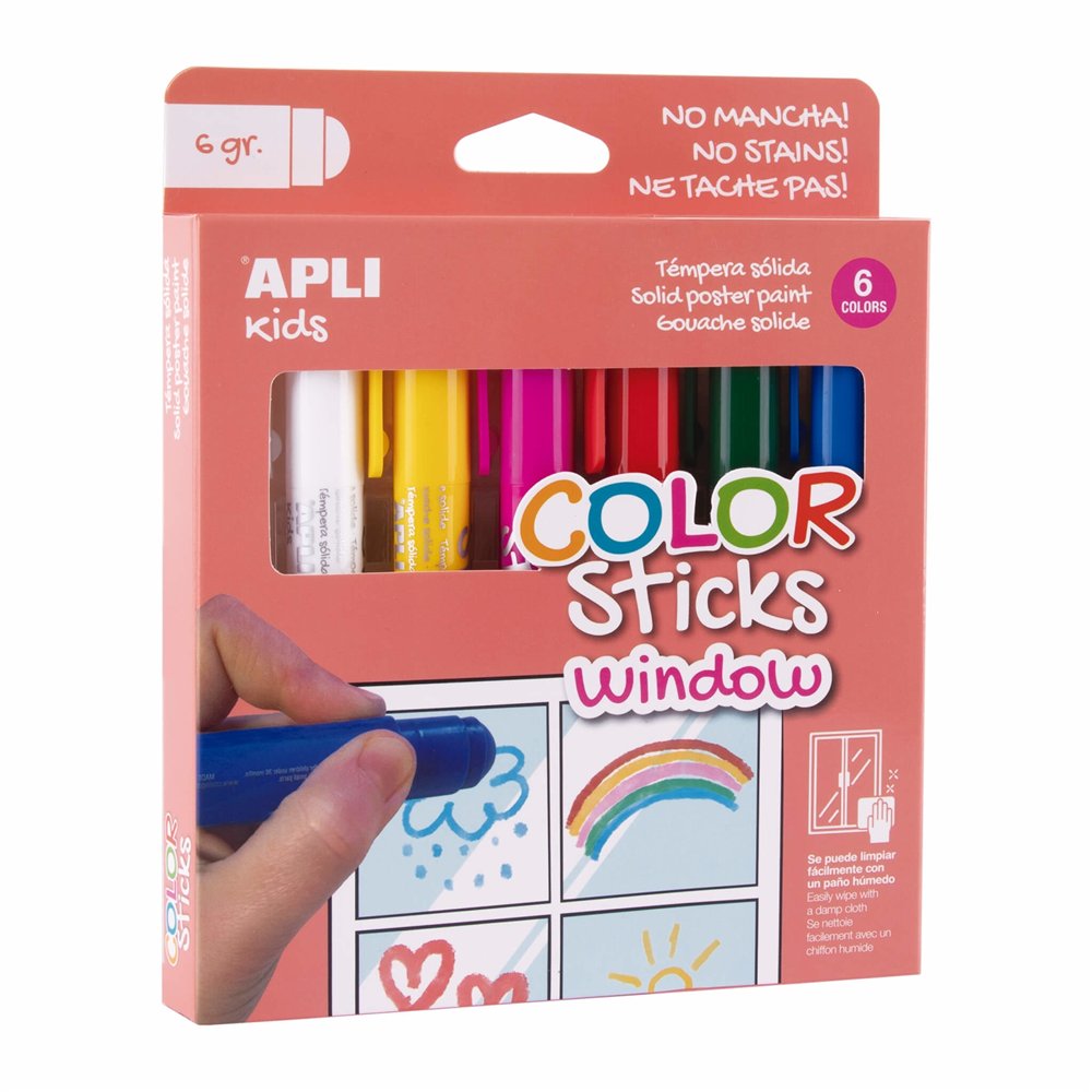 apli 19363 marcador de tiza bala azul, verde, rosa, rojo, blanco, amarillo 6 pieza(s)
