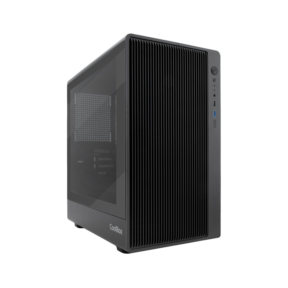 coolbox gaming caja matx gm350 darkface usb-c 3.2 gen1 cristal ahumado