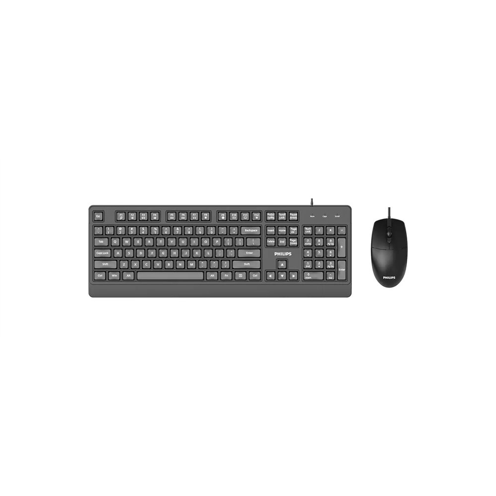 philips 2000 series spt6247b/85 teclado ratón incluido universal usb qwerty inglés negro