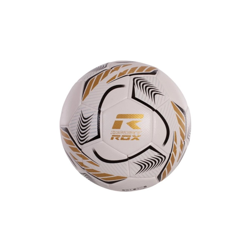 balón de fútbol rox sport r-comand blanco y dorado