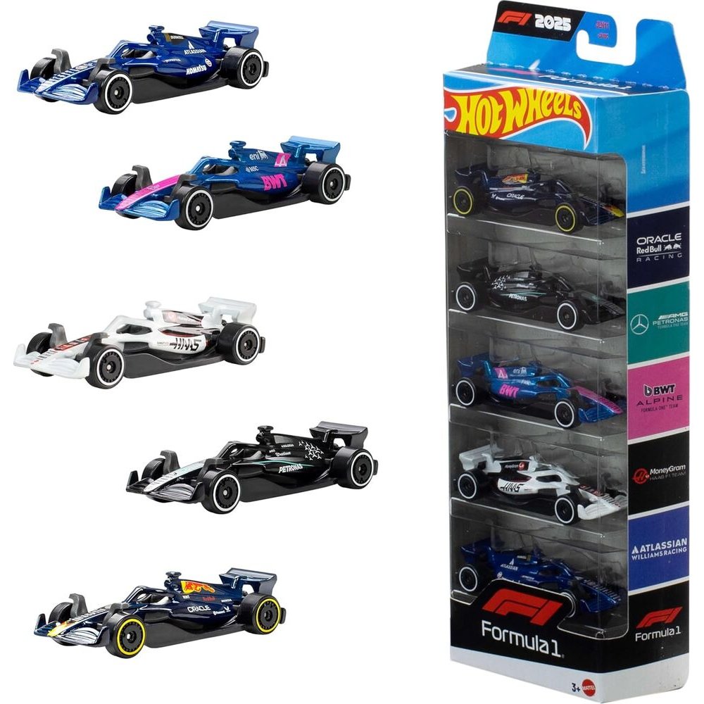 blister 5 coches f1 hot wheels