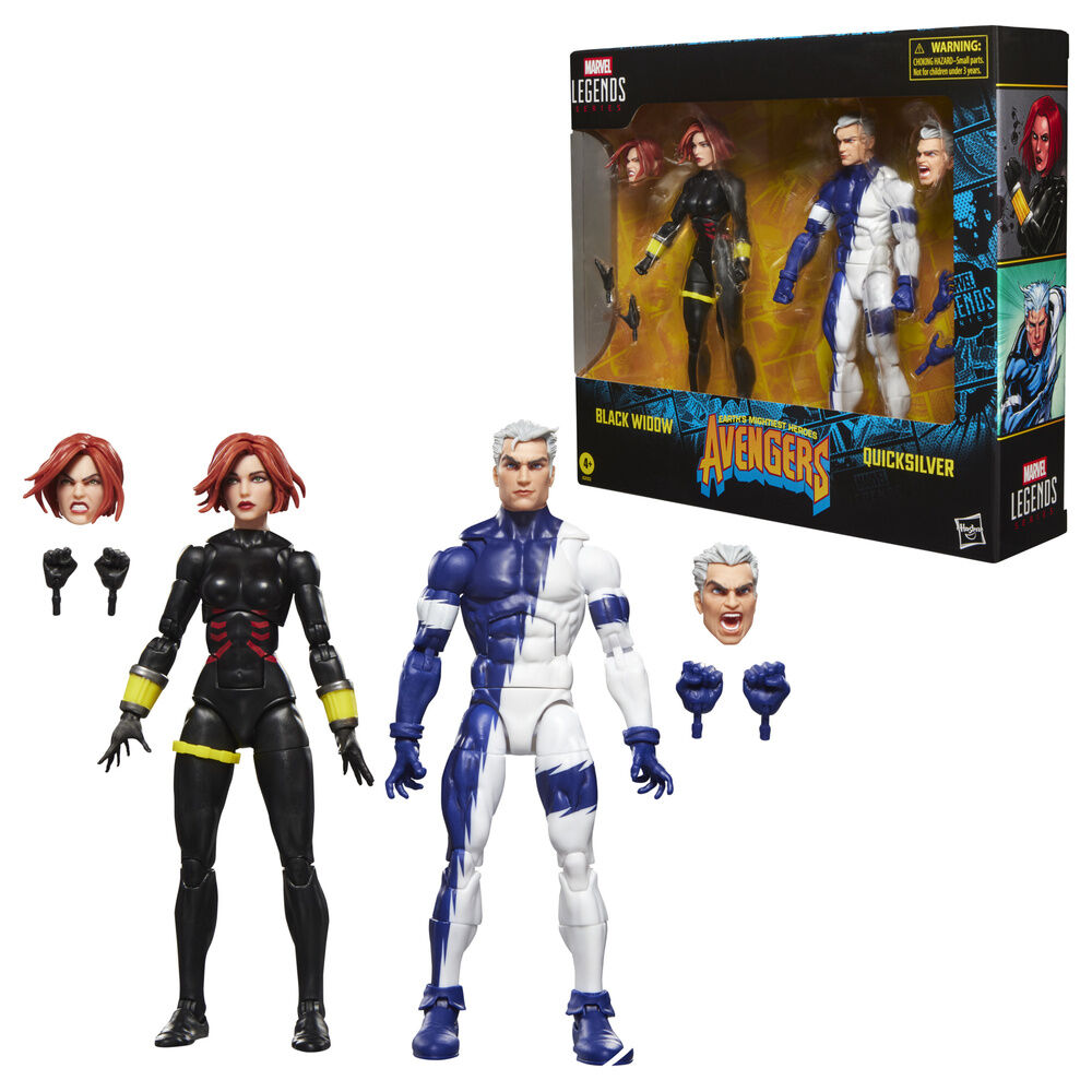 set 2 figuras marvel black widow y quicksilver los vengadores avengers marvel 15cm