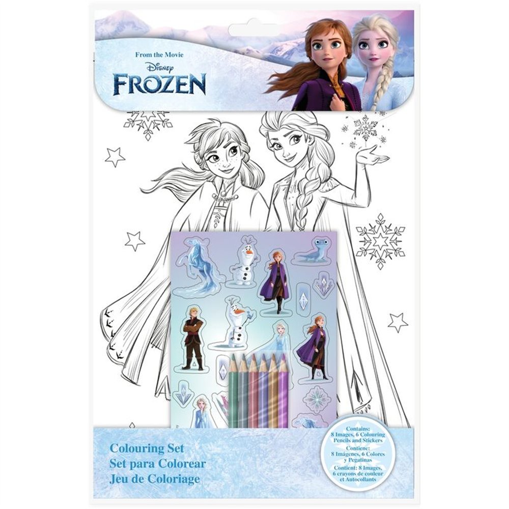 set colorear con pegatinas frozen disney