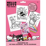 set colorear pegatinas hello kitty and friends