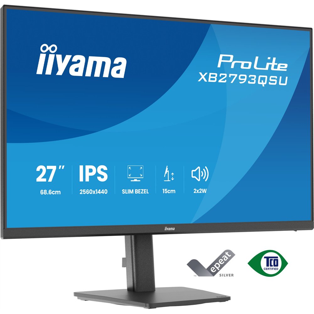 iiyama prolite xb2793qsu-b1 pantalla para pc 68,6 cm (27") 2560 x 1440 pixeles quad hd led negro