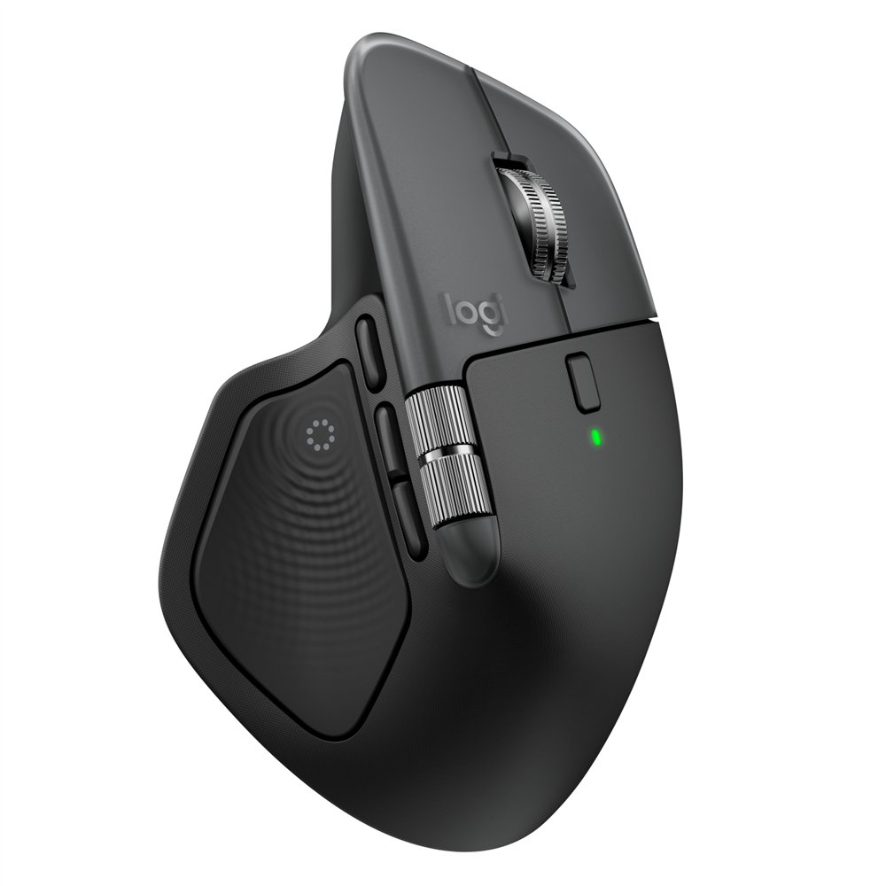 logitech mx master 4 for mac, ratón bluetooth ergonómico con respuesta háptica avanzada, desplazamiento ultrarrápido, carga usb-