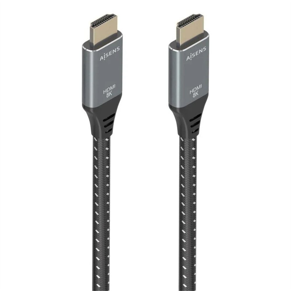 cable hdmi 2.1 8k aisens hdmi/m - hdmi/m 5m trenzado black/grey