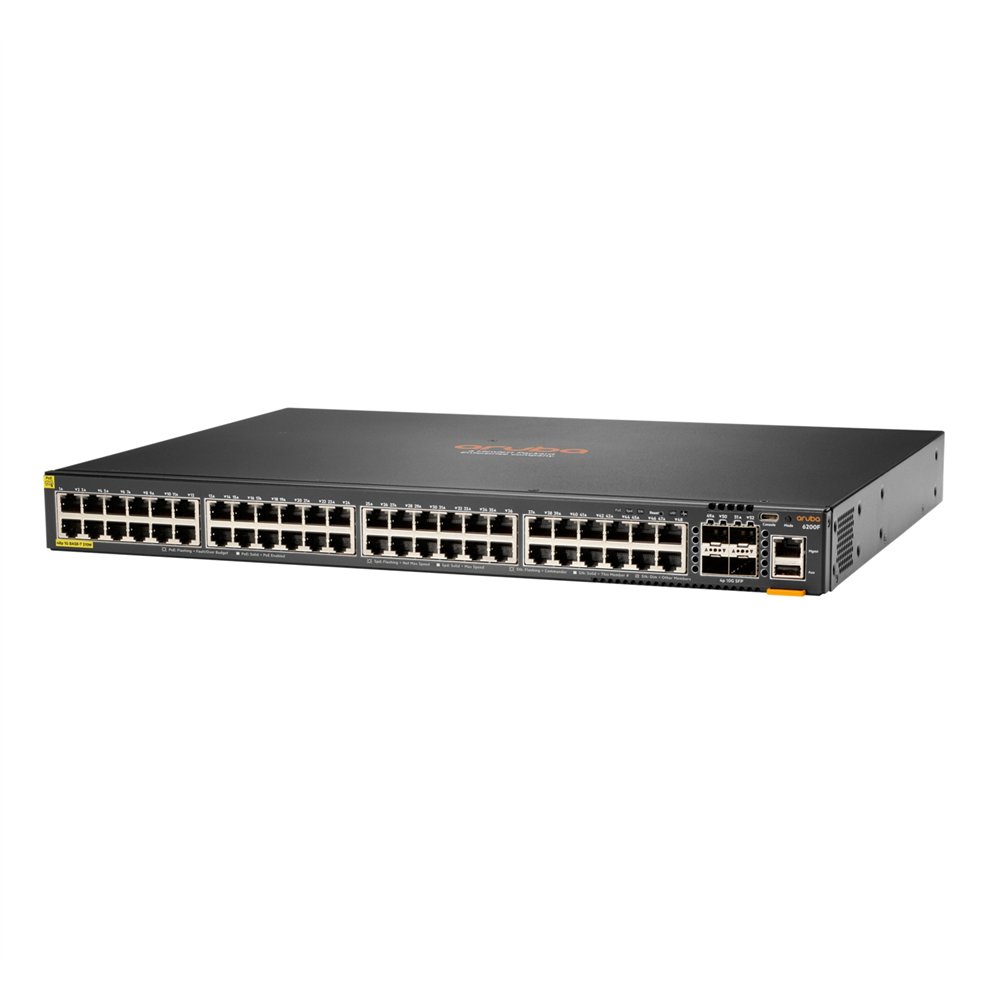 aruba 6200f 48g class4 poe 4sfp+ 370w gestionado l3 gigabit ethernet (10/100/1000) energí­a sobre ethernet (poe) 1u