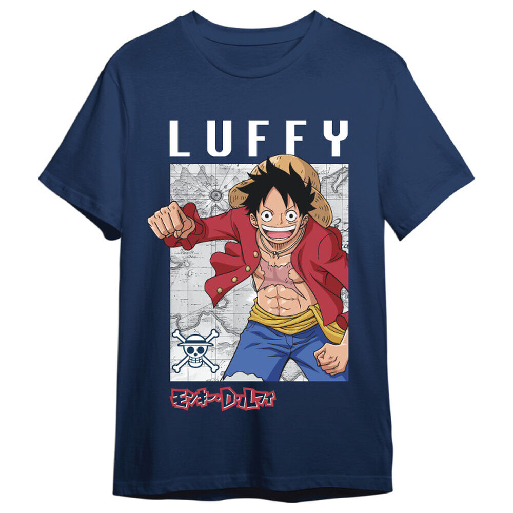 camiseta monkey d. luffy map one piece adulto