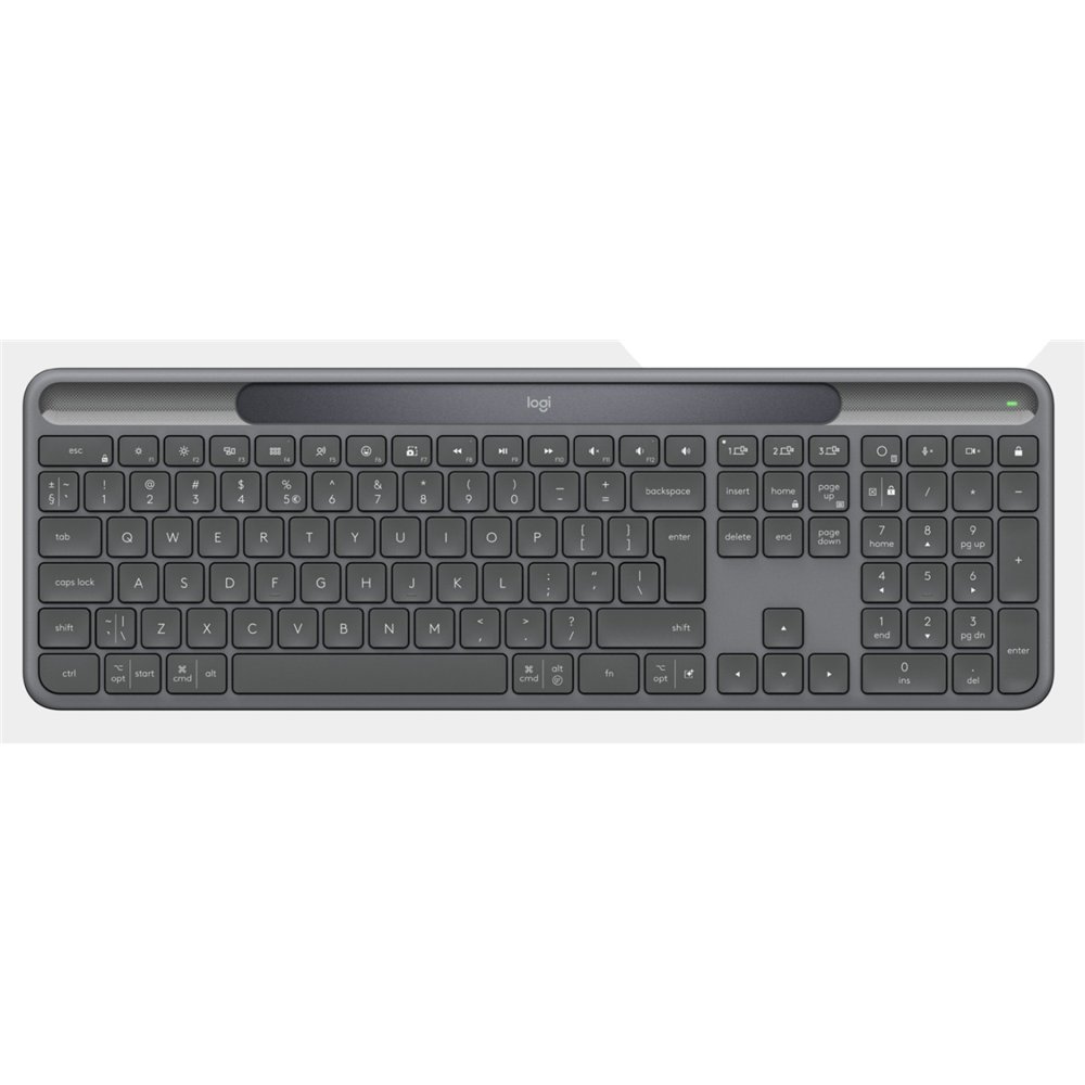 logitech signature slim solar+ k980 for business teclado universal rf wireless + bluetooth qwerty español grafito