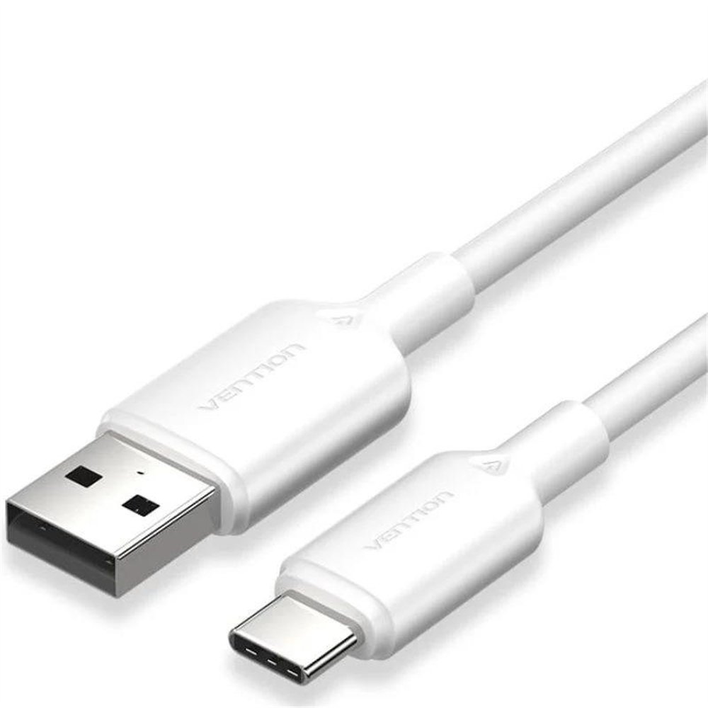 cable usb 2.0 vention tipo usb-c/m-a/m led 480mbps 2m white