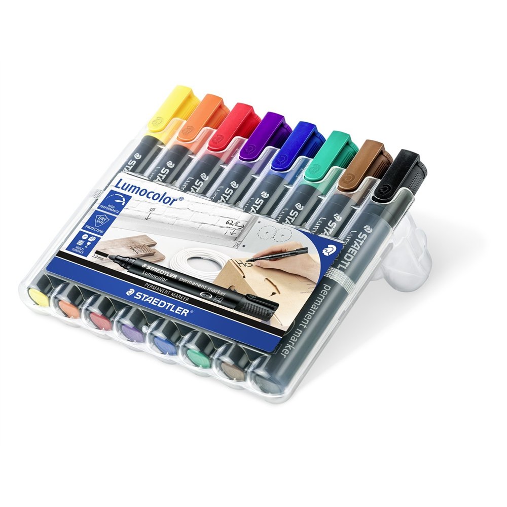 staedtler 352 wp8 marcador permanente negro, azul, marrón, verde, naranja, rojo, violeta, amarillo 8 pieza(s)